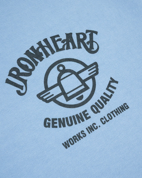 7.5oz Printed Loopwheel Crew Neck T-Shirt IHT-2502 - Sax Blue