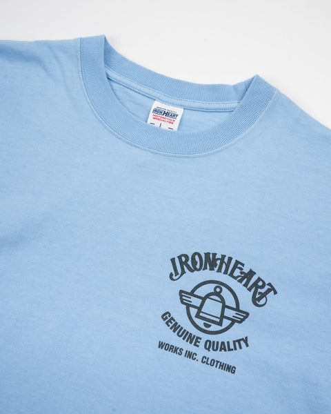 7.5oz Printed Loopwheel Crew Neck T-Shirt IHT-2502 - Sax Blue