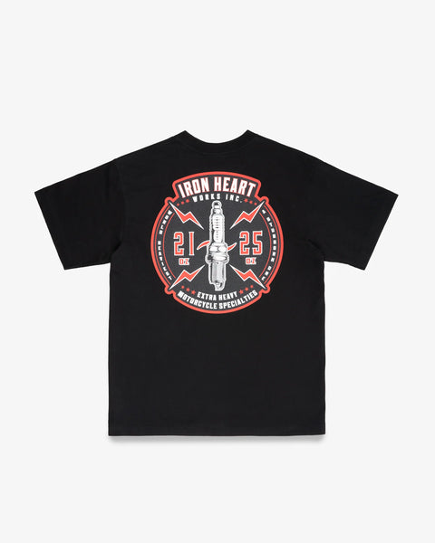 7.5oz Printed Loopwheel Crew Neck T-Shirt IHT-2503 - Black