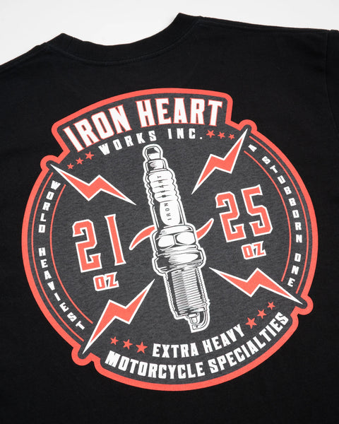 7.5oz Printed Loopwheel Crew Neck T-Shirt IHT-2503 - Black