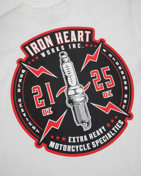 7.5oz Printed Loopwheel Crew Neck T-Shirt IHT-2503 - White