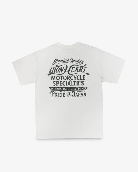 7.5oz Printed Loopwheel Crew Neck T-Shirt IHT2505 White