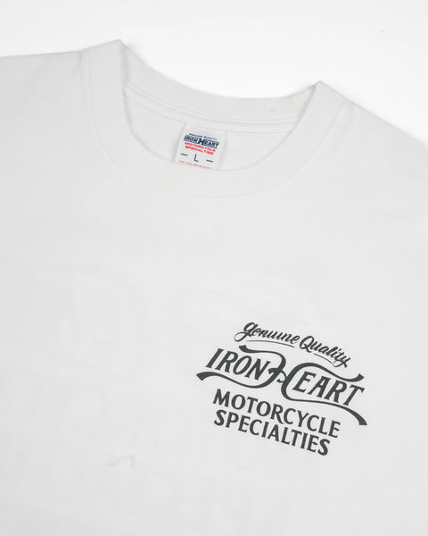 7.5oz Printed Loopwheel Crew Neck T-Shirt IHT2505 White