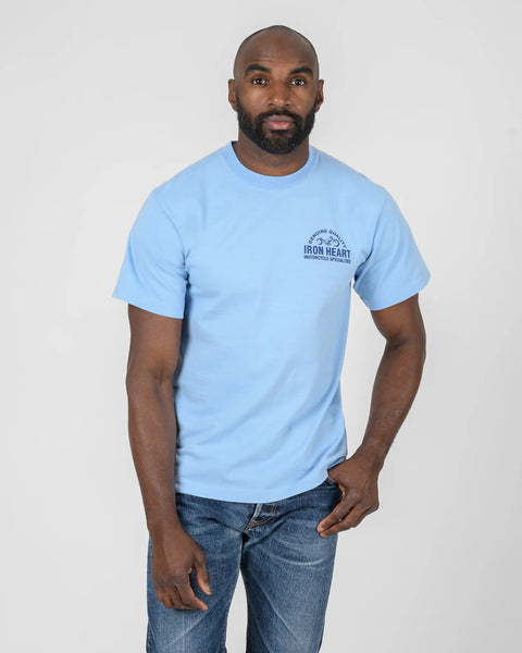 7.5oz Printed Loopwheel Crew Neck T-Shirt IHT2504 Sax