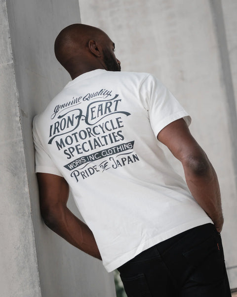 7.5oz Printed Loopwheel Crew Neck T-Shirt IHT2505 White
