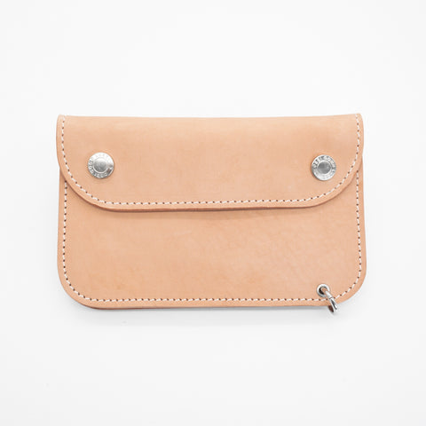 Full-grain horsehide leather wallet handmade in Singapore with zipper and snap closure