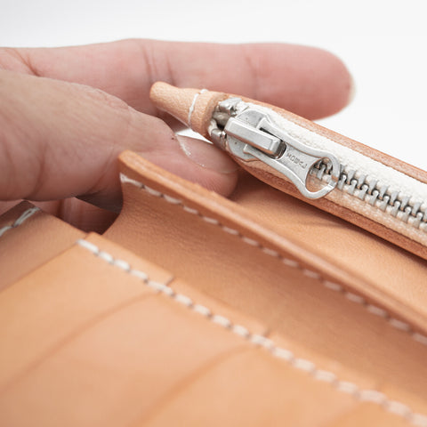 Handmade Singapore leather wallet with IDEAL zipper pocket