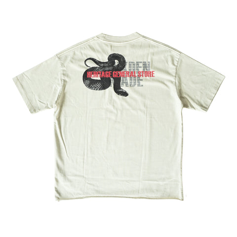 HGS Mukden-Made Boxy Snake T-Shirt in Mint back graphic detail, heritage-inspired tee by Heritage General Store