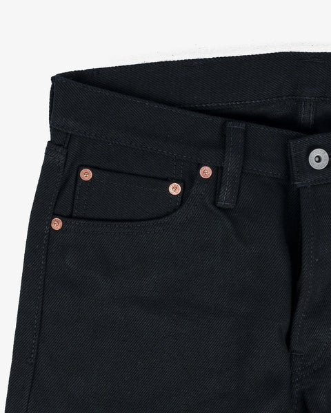 21oz Selvedge Denim Slim Cut Jeans IH-555S-SB - Superblack (Non-Fade)