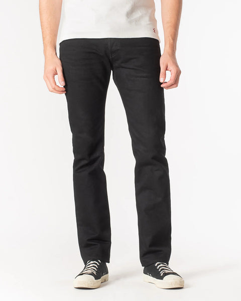 14oz Selvedge Denim Slim Tapered Cut Jeans IH-777S-142BB - Black/Black