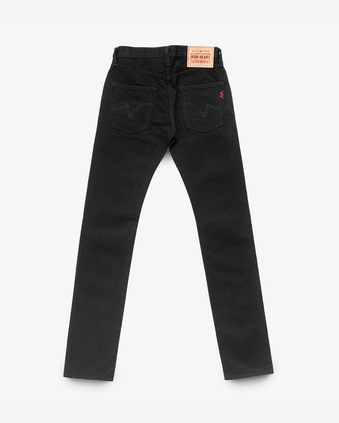 14oz Selvedge Denim Slim Tapered Cut Jeans IH-777S-142BB - Black/Black