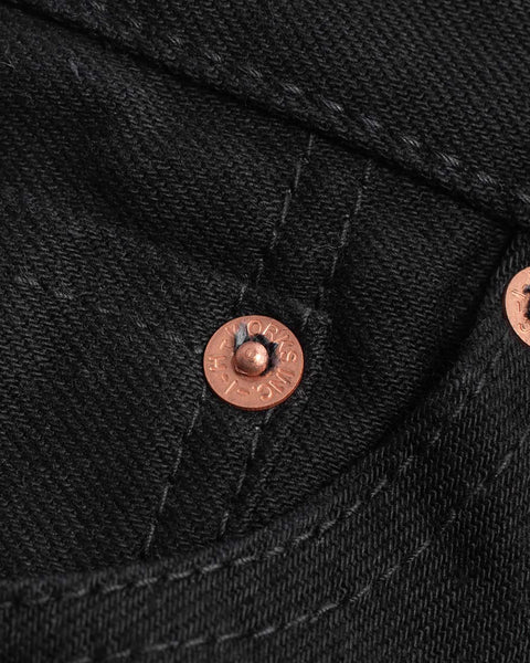 14oz Selvedge Denim Slim Tapered Cut Jeans IH-777S-142BB - Black/Black