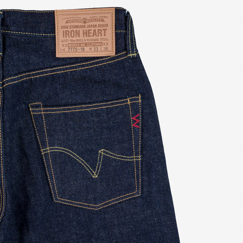 18oz Vintage Selvedge Denim Slim Tirus Potongan Jeans IH777S-18 - Indigo