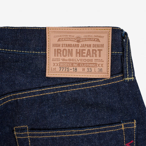 18oz Vintage Selvedge Denim Slim Tirus Potongan Jeans IH777S-18 - Indigo