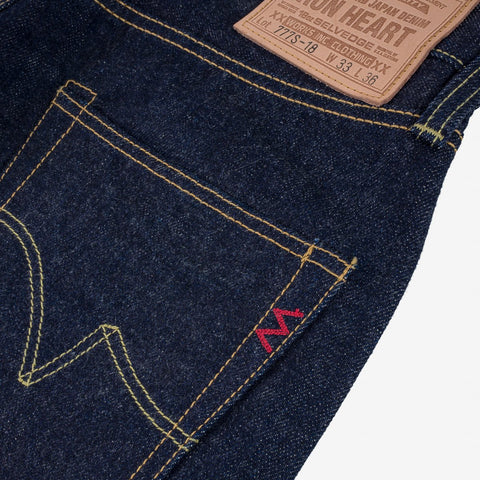 18oz Vintage Selvedge Denim Slim Tirus Potongan Jeans IH777S-18 - Indigo