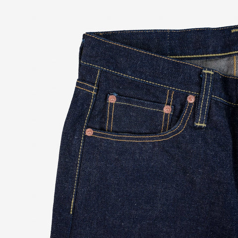 18oz Vintage Selvedge Denim Slim Tirus Potongan Jeans IH777S-18 - Indigo