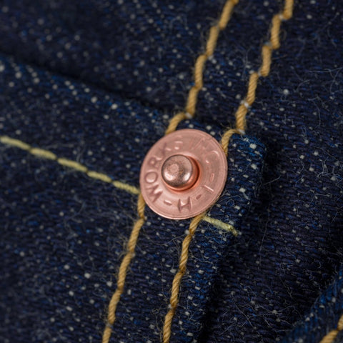 18oz Vintage Selvedge Denim Slim Tirus Potongan Jeans IH777S-18 - Indigo