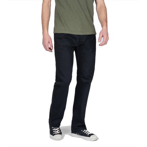 14oz Selvedge Denim Relaxed Tapered Cut Jeans IH-888S-142BB - Black/Black