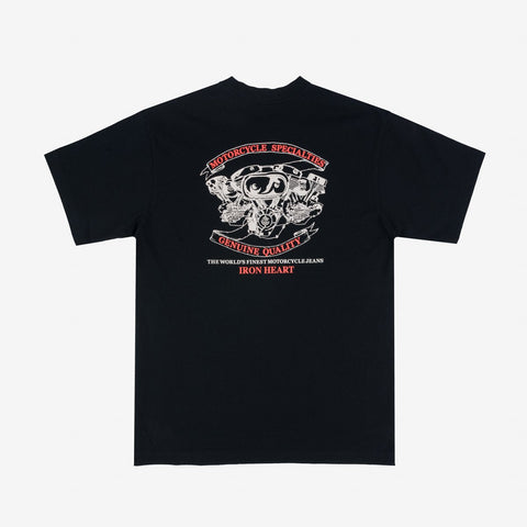 7.5oz Printed Loopwheel Crew Neck T-Shirt IH2302 Black