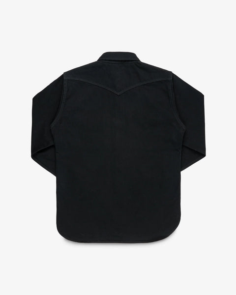 12oz Selvedge Denim Western Shirt "The Johnny Cash III" IHSH-218-BLK - Black