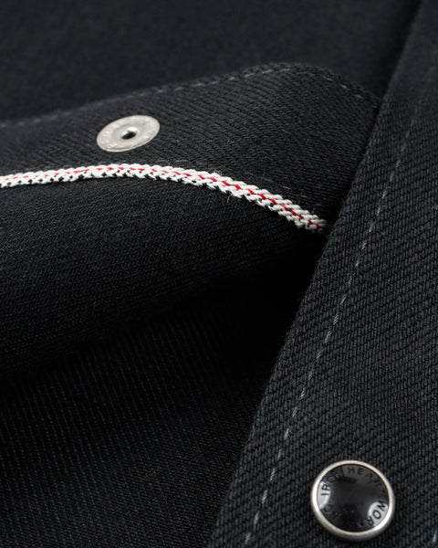 12oz Selvedge Denim Western Shirt "The Johnny Cash III" IHSH-218-BLK - Black