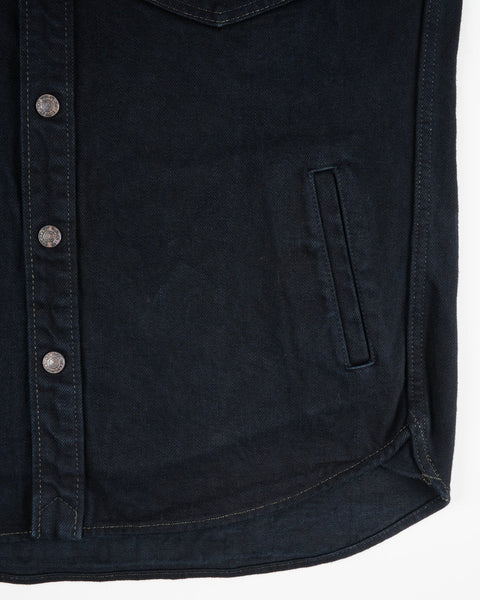 18oz Vintage Selvedge Denim CPO Shirt IHSH-293-OD - Indigo Overdyed Black