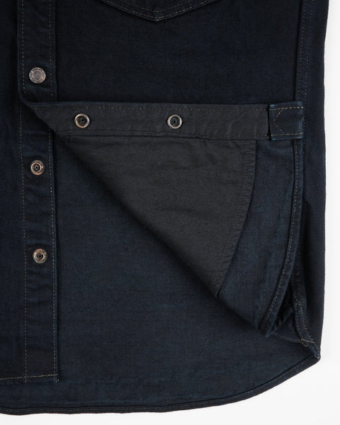 18oz Vintage Selvedge Denim CPO Shirt IHSH-293-OD - Indigo Overdyed Black
