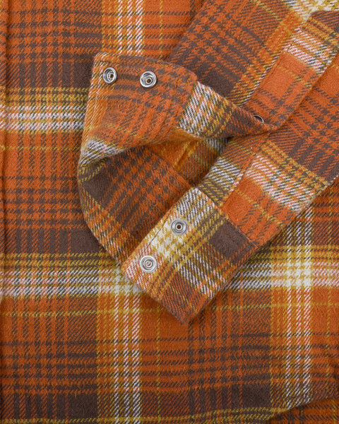 12oz Slubby Heavy Flannel Check Western Shirt IHSH399-ORA - Orange