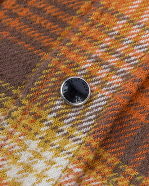 12oz Slubby Heavy Flannel Check Western Shirt IHSH399-ORA - Orange