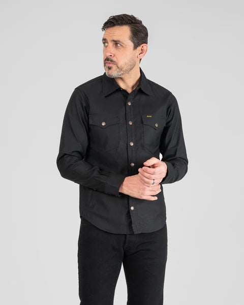 8oz Military Whipcord CPO Shirt IHSH-425-BLK - Black