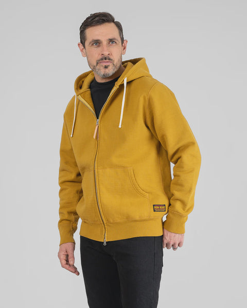 14oz Ultra Heavyweight Loopwheel Cotton Zippered Hoodie IHSW-81L-MUS-NP - Mustard
