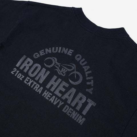7.5oz Printed Loopwheel Crew Neck T-Shirt IHT2401 - Black
