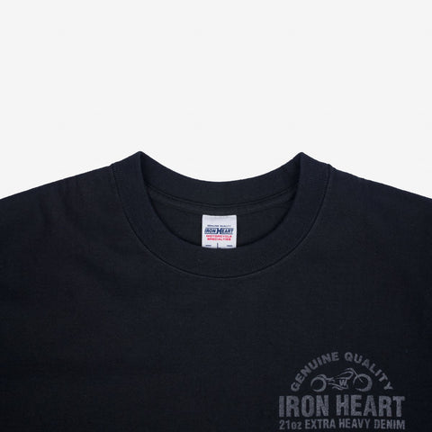 7.5oz Printed Loopwheel Crew Neck T-Shirt IHT2401 - Black