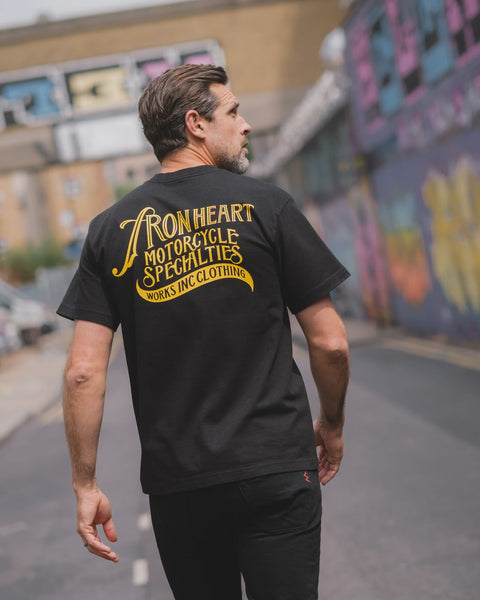 7.5oz Printed Loopwheel Crew Neck T-Shirt IHT-2501 - Black