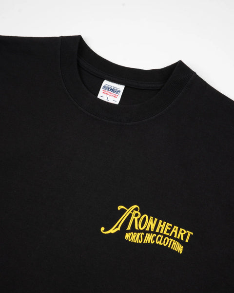 7.5oz Printed Loopwheel Crew Neck T-Shirt IHT-2501 - Black