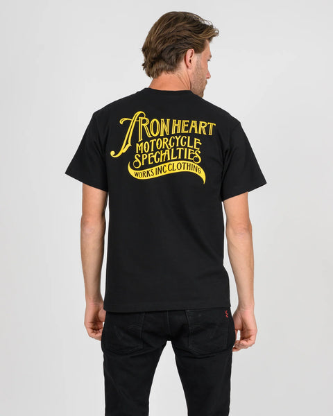 7.5oz Printed Loopwheel Crew Neck T-Shirt IHT-2501 - Black