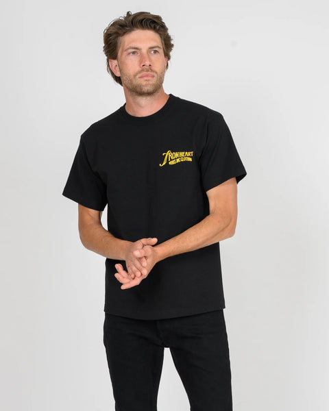 7.5oz Printed Loopwheel Crew Neck T-Shirt IHT-2501 - Black
