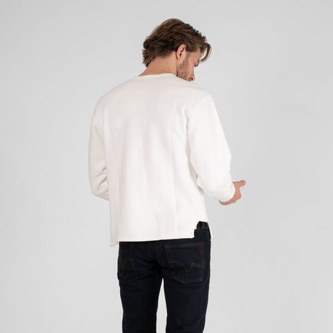 11oz Henley Sweater Lengan Panjang IHTL-2401 - Putih