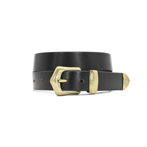 OGL Belt Hand-Hammered Ranger Leather Belt Full-Dyed Black