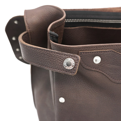 OGL 9981 Studded MTC Leather Saddle Messenger Bag Brown