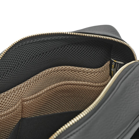 Shows internal cushion lining of Handmade Fullgrain Tumbled Cowhide Leather Bag by Obbi Good Label Singapore