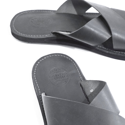 SANDAL KULIT GAYA SALANG TUNGGAL OGL/DR HITAM