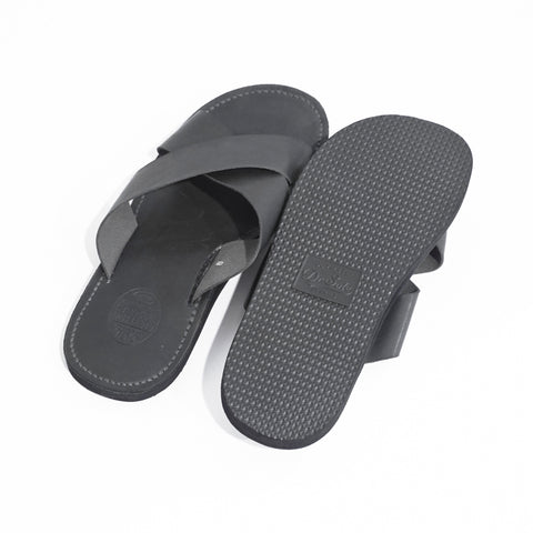 SANDAL KULIT GAYA SALANG TUNGGAL OGL/DR HITAM