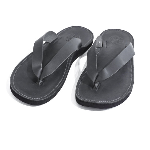 OGL/DR SOLE THONG STYLE LEATHER SANDALS BLACK