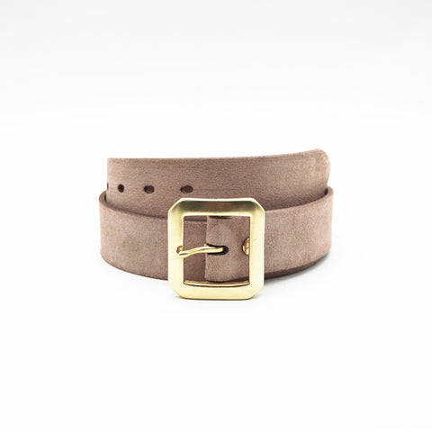 OGL Single-Prong Rough-Out Garrison Belt Brown full-grain leather handmade solid brass buckle