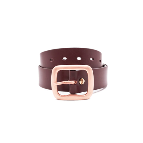 OGL Belt Copper Buckle Leather Belt Full-Dyed Tan