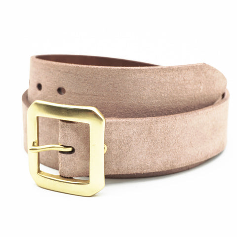 OGL Single-Prong Rough-Out Garrison Belt Brown full-grain leather handmade solid brass buckle