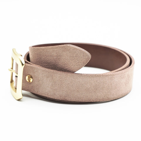 OGL Single-Prong Rough-Out Garrison Belt Brown full-grain leather handmade solid brass buckle