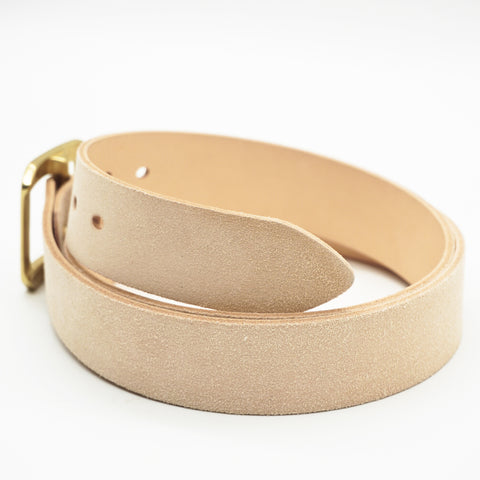 OGL Single-Prong Rough-Out Garrison Belt Natural full-grain leather handmade with solid brass buckle