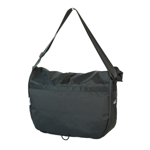 XTAC Black roll-top hobo bag featuring ECOPAK sailcloth and Fidlock closure, designed by Obbi Good Label